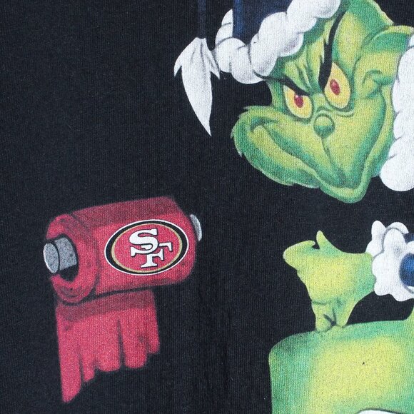 Seattle Seahawks Grinch Shirt Mens Large Black Football Christmas Tee - Picture 3 of 5